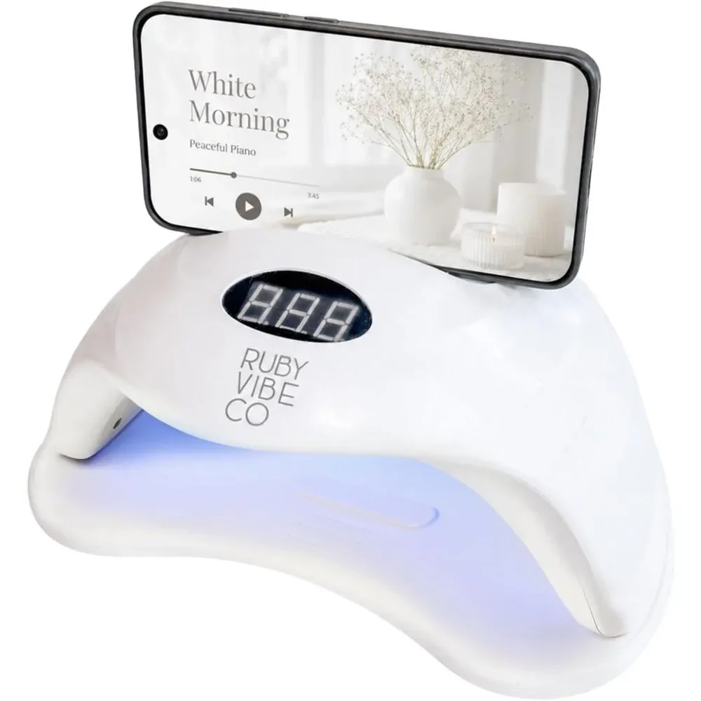 48W UV LED Gel Nail Lamp with Phone Holder & Auto Sensor
